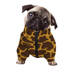 Dark Brown Cow Print Dog Zip Up Jacket