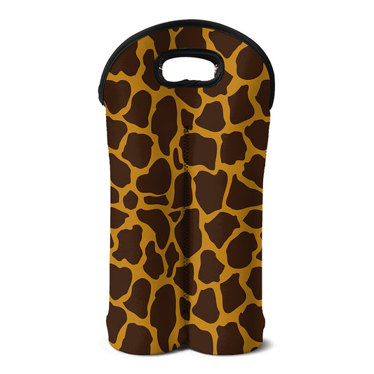 Dark Brown Cow Print Double Neoprene Wine Tote