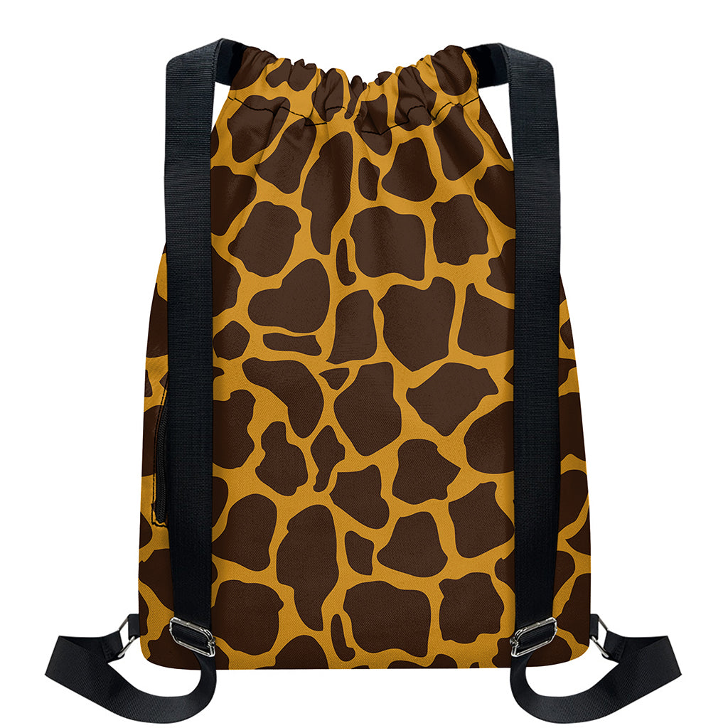 Dark Brown Cow Print Drawstring Backpack