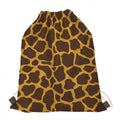 Dark Brown Cow Print Drawstring Bag