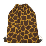 Dark Brown Cow Print Drawstring Bag