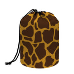 Dark Brown Cow Print Drawstring Makeup Bag