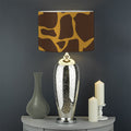 Dark Brown Cow Print Drum Lamp Shade