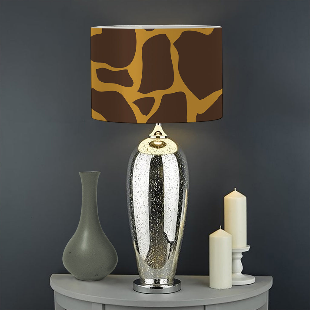 Dark Brown Cow Print Drum Lamp Shade