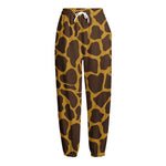 Dark Brown Cow Print Fleece Lined Knit Pants