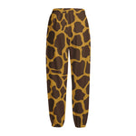 Dark Brown Cow Print Fleece Lined Knit Pants