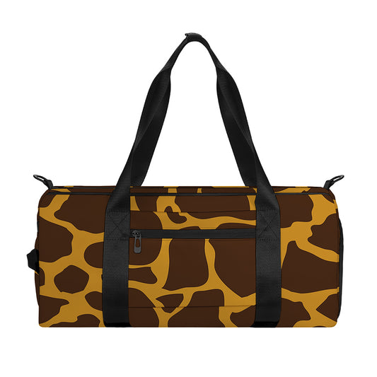 Dark Brown Cow Print Gym Bag