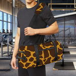Dark Brown Cow Print Gym Bag