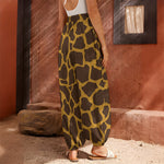Dark Brown Cow Print Harem Pants