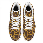Dark Brown Cow Print High Top Leather Sneakers