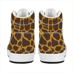 Dark Brown Cow Print High Top Leather Sneakers