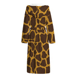 Dark Brown Cow Print Hooded Bathrobe