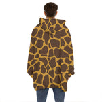 Dark Brown Cow Print Hoodie Blanket