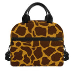 Dark Brown Cow Print Insulated Lunch Bag