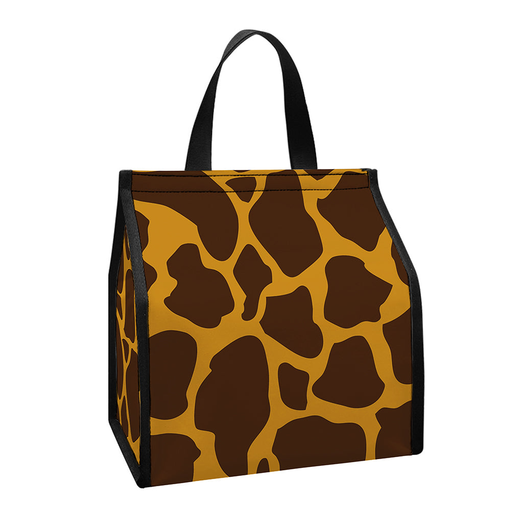 Dark Brown Cow Print Insulated Lunch Tote