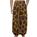 Dark Brown Cow Print Lantern Pants