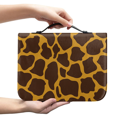 Dark Brown Cow Print Leather Bible Cover