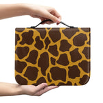 Dark Brown Cow Print Leather Bible Cover