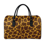 Dark Brown Cow Print Leather Duffle Bag