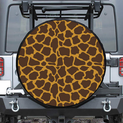 Dark Brown Cow Print Leather Spare Tire Cover