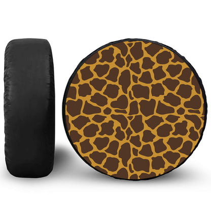 Dark Brown Cow Print Leather Spare Tire Cover
