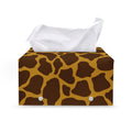 Dark Brown Cow Print Leather Tissue Box Cover