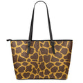 Dark Brown Cow Print Leather Tote Bag With Zipper