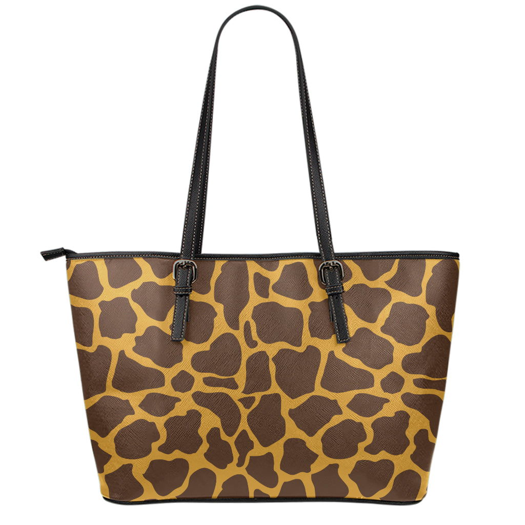 Dark Brown Cow Print Leather Tote Bag