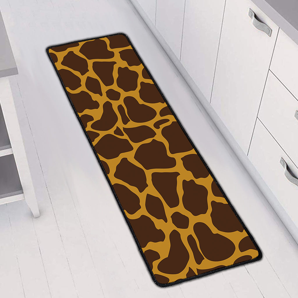 Dark Brown Cow Print Long Kitchen Mat