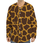Dark Brown Cow Print Long Sleeve Baseball Jersey