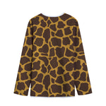 Dark Brown Cow Print Long Sleeve Short Coat