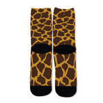 Dark Brown Cow Print Long Socks