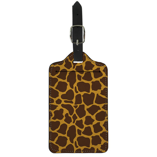 Dark Brown Cow Print Luggage Tag