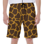 Dark Brown Cow Print Men's Beach Shorts