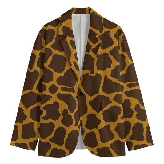 Dark Brown Cow Print Men's Blazer