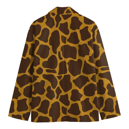 Dark Brown Cow Print Men's Blazer