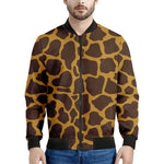 Dark Brown Cow Print Men's Bomber Jacket