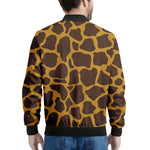Dark Brown Cow Print Men's Bomber Jacket