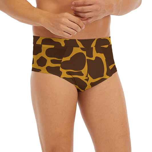 Dark Brown Cow Print Men's Briefs