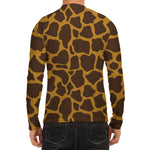 Dark Brown Cow Print Men's Long Sleeve Rash Guard