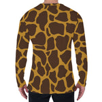Dark Brown Cow Print Men's Long Sleeve T-Shirt