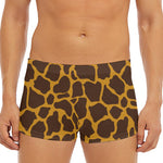 Dark Brown Cow Print Men's Short Boxer Briefs
