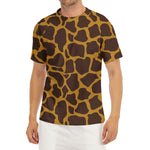 Dark Brown Cow Print Men's Short Sleeve Rash Guard