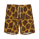 Dark Brown Cow Print Men's Sports Shorts