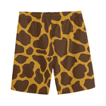 Dark Brown Cow Print Men's Sports Shorts