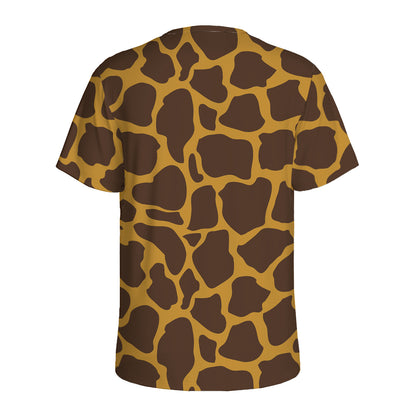 Dark Brown Cow Print Men's Sports T-Shirt