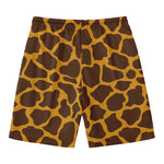 Dark Brown Cow Print Men's Swim Trunks
