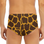 Dark Brown Cow Print Men's Triangle Swim Briefs