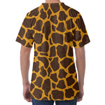 Dark Brown Cow Print Men's Velvet T-Shirt