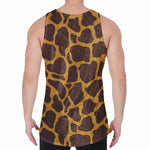 Dark Brown Cow Print Men's Velvet Tank Top